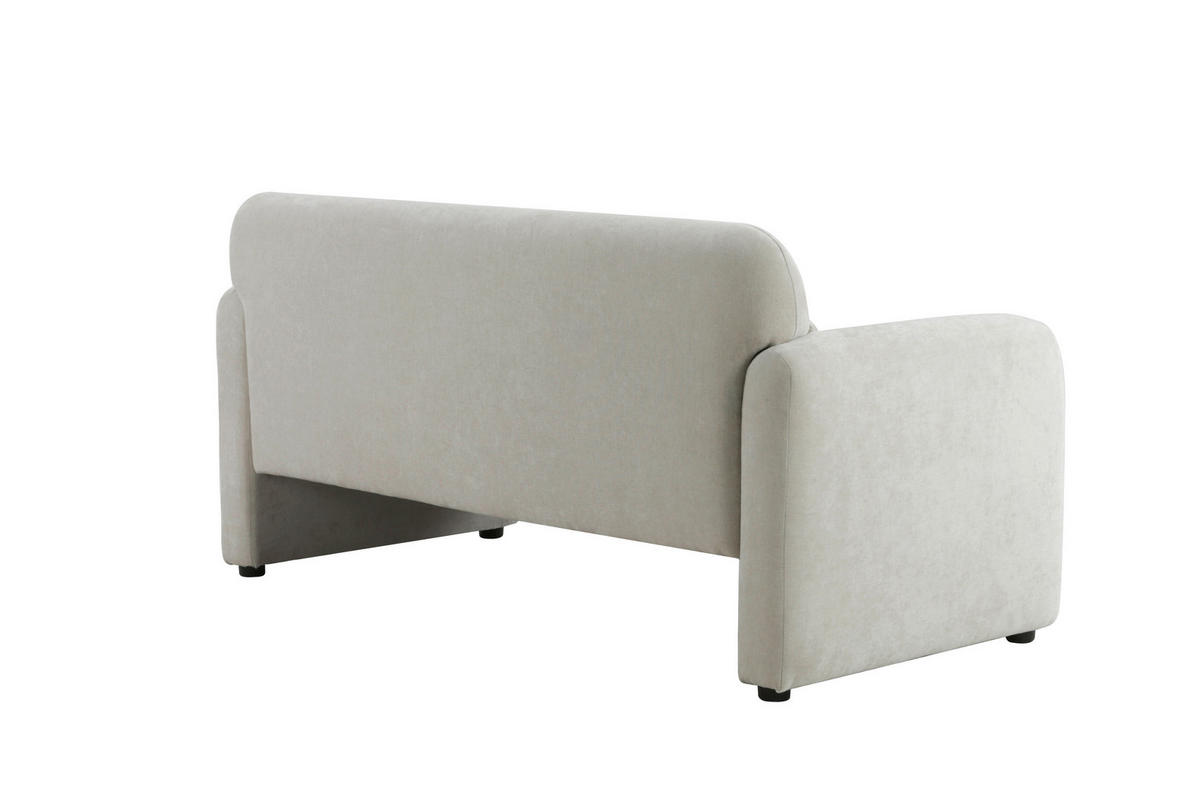 2-SITZER-SOFA MILA Samt Creme  - Creme/Schwarz, Design, Kunststoff/Textil (148/83/76cm) - MID.YOU