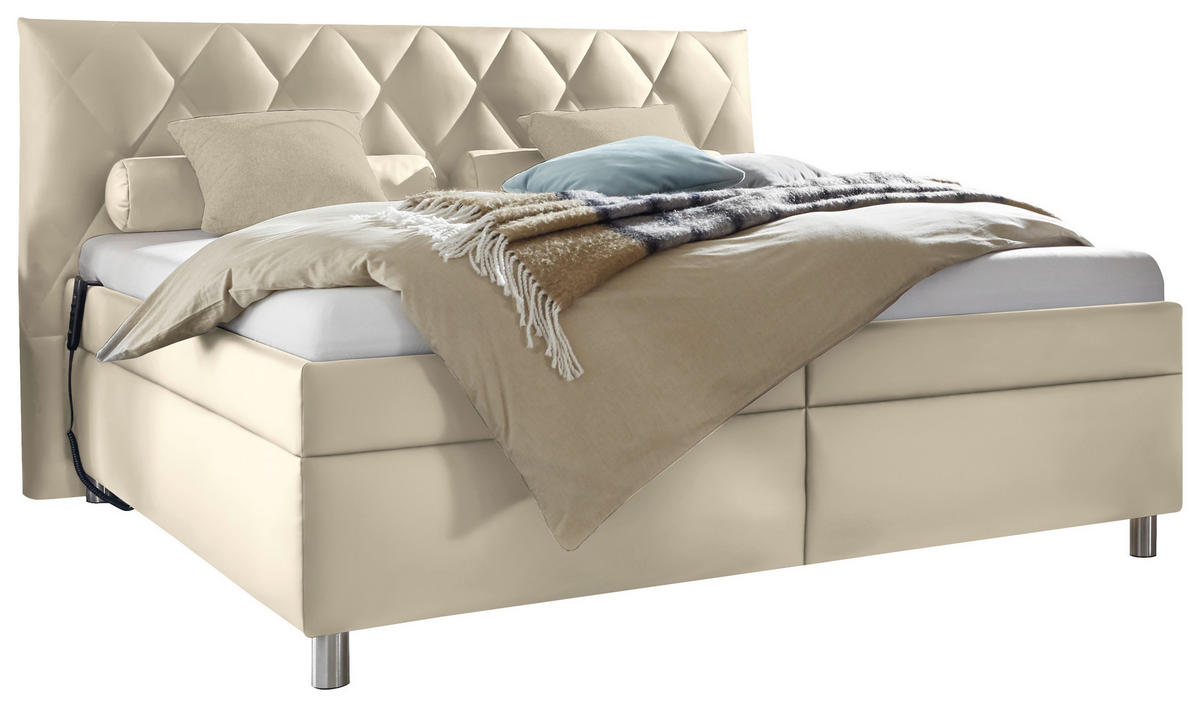 POLSTERBETT 160/200 cm  in Beige  - Weiss/Beige, Konventionell, Holz/Textil (160/200cm) - Esposa