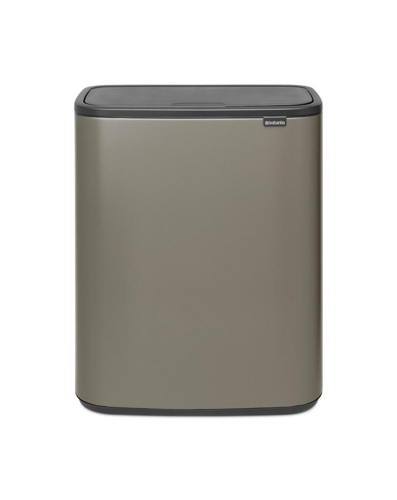 ABFALLEIMER BO TOUCH BIN 2 x 30 L  - Platinfarben/Schwarz, Design, Kunststoff/Metall (54,5/65,6/31,2cm) - Brabantia