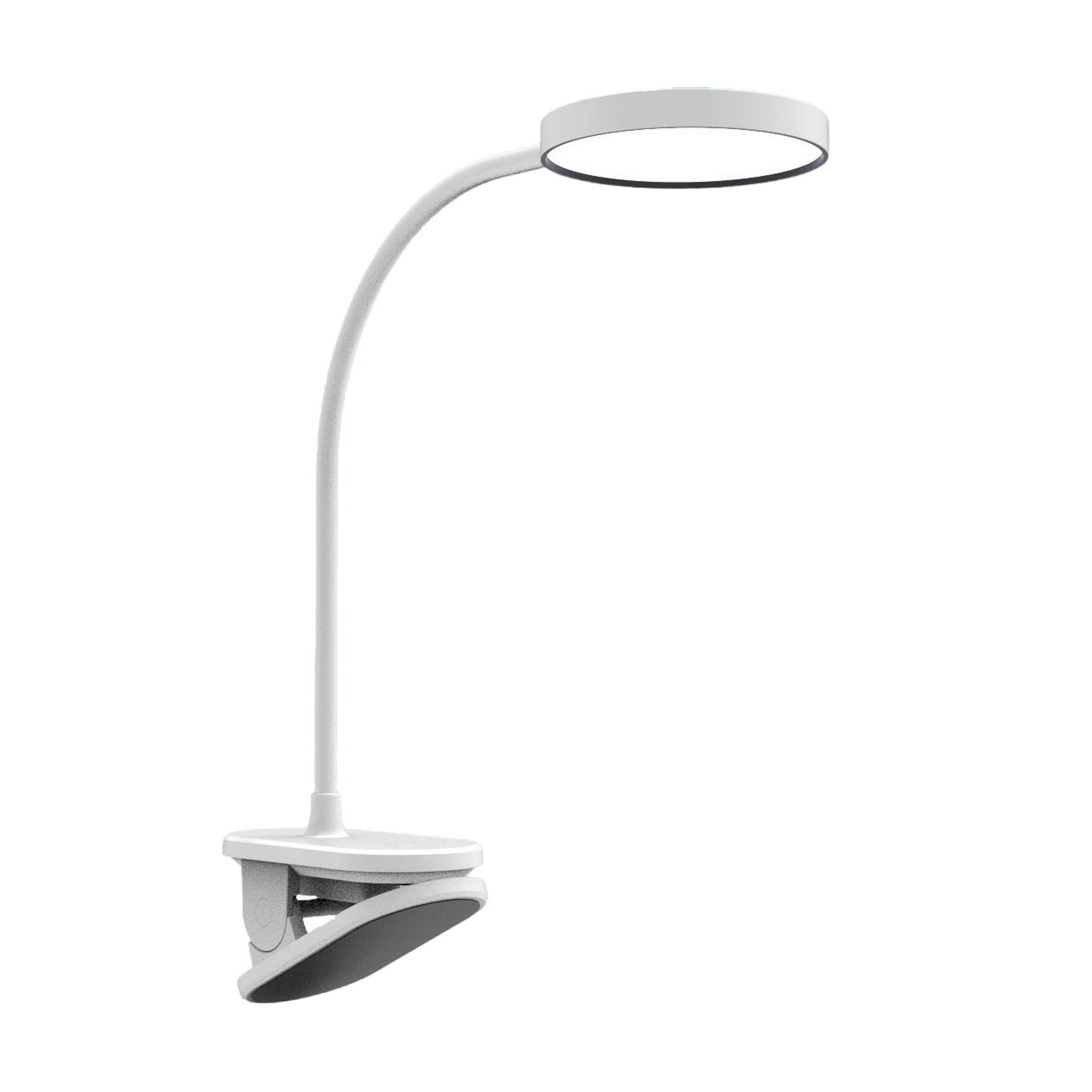 LED LAMPA SA ŠTIPALJKOM - bela, Osnovno, plastika (5,8/48,3cm)