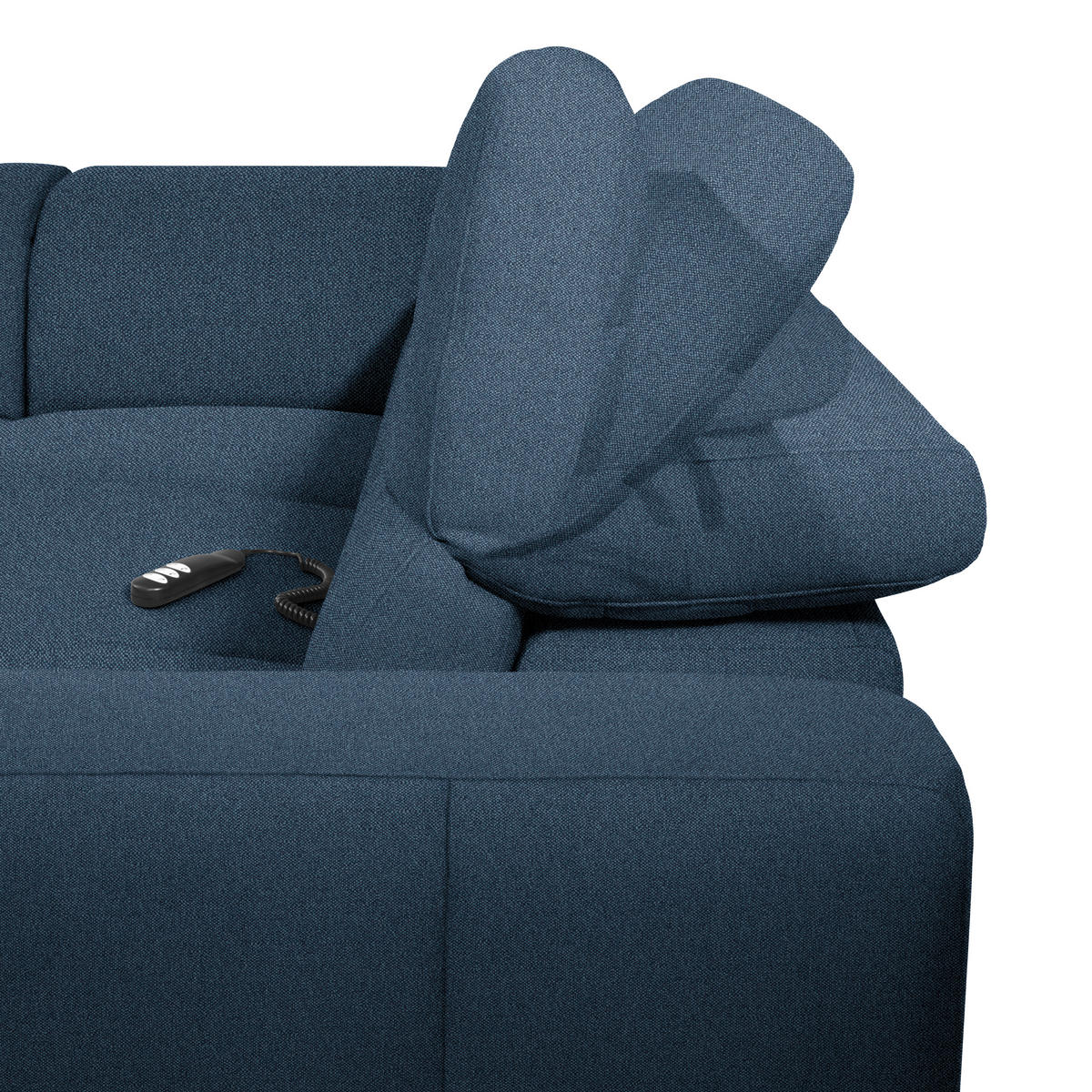 ECKSOFA Dunkelblau Flachgewebe  - Schwarz/Dunkelblau, Design, Textil/Metall (238/290cm) - Pure Home Lifestyle