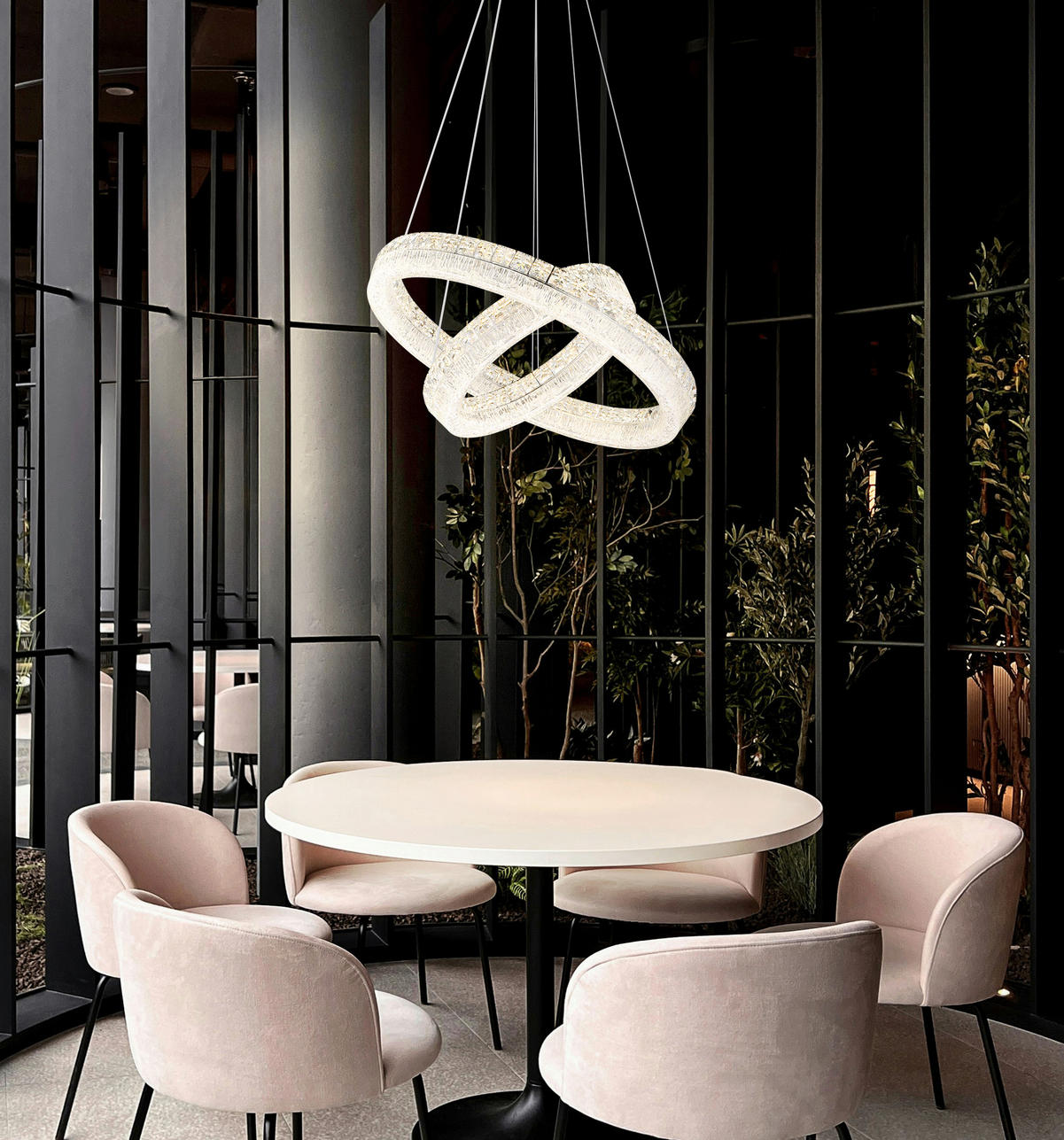 LED-HÄNGELEUCHTE 60/120 cm  - Klar/Chromfarben, Design, Glas/Kunststoff (60/120cm) - Globo