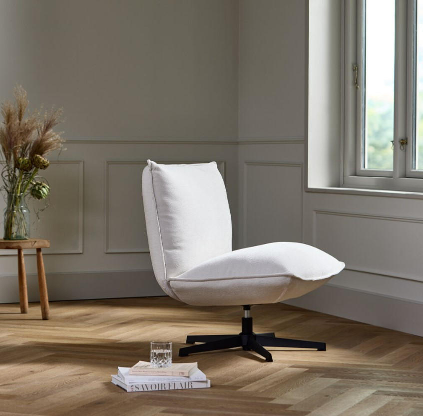 FÅTÖLJ i metall, textil svart, vit  - vit/svart, Design, metall/textil (70/88/83cm) - Best Price