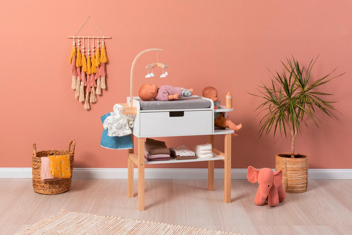 PUPPENWICKELKOMMODE VIOLA - Weiß/Naturfarben, Basics, Holz/Holzwerkstoff (71/30/90cm) - MUSTERKIND