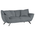 3-SITZER-SOFA in Feincord Dunkelgrau  - Dunkelgrau/Schwarz, Design, Textil/Metall (203/90/95cm) - Carryhome