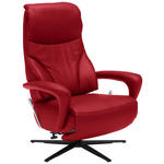 RELAXSESSEL in Leder Rot  - Rot/Schwarz, Design, Leder/Metall (75/106/88cm) - Dieter Knoll
