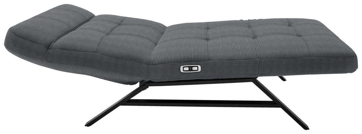 RELAXLIEGE in Cord Anthrazit  - Anthrazit/Schwarz, Design, Textil/Metall (120/54-113/158-198cm) - Pure Home Lifestyle