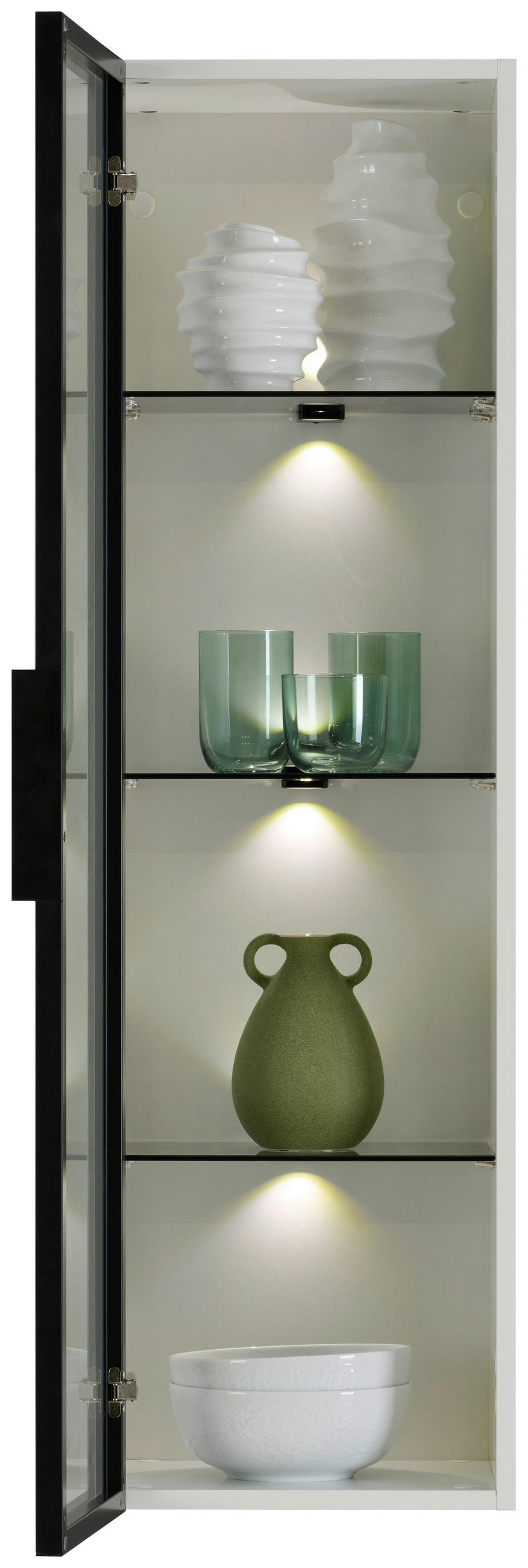 HÄNGEVITRINE in Weiß  - Schwarz/Weiß, Design, Glas/Holzwerkstoff (35/120/31cm) - Stylife