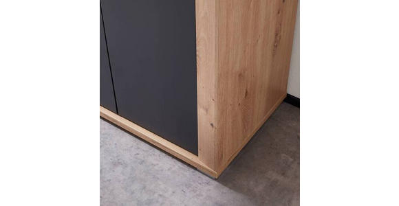 GARDEROBE 5-teilig  in 260/199/38 cm  - Graphitfarben/Eiche Artisan, Design, Holzwerkstoff/Textil (260/199/38cm) - Xora