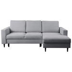ECKSOFA in Struktur Hellgrau  - Hellgrau/Schwarz, MODERN, Holz/Kunststoff (230/145cm) - Carryhome