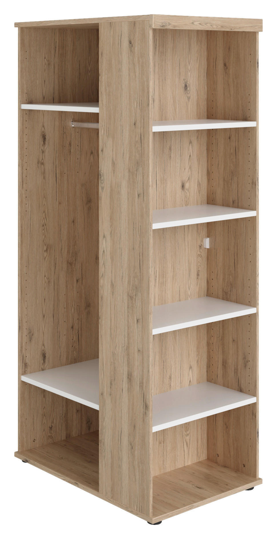  SCHRANK FIONN Weiß, Eichefarben  - Eichefarben/Weiß, Design, Holzwerkstoff (96/201,3/62,5cm) - Paidi
