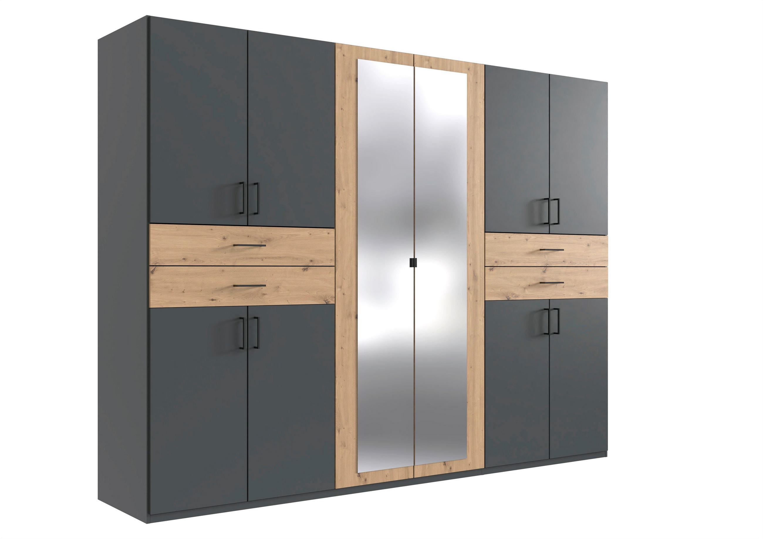 ORMAR ZA ODJEĆU     - boje grafita/hrast Artisan, Moderno, staklo/drvni materijal (270/208/58cm) - Hom`in