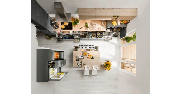 EINBAUKÜCHE - Eichefarben/Grau, Design, Holzwerkstoff - Dieter Knoll