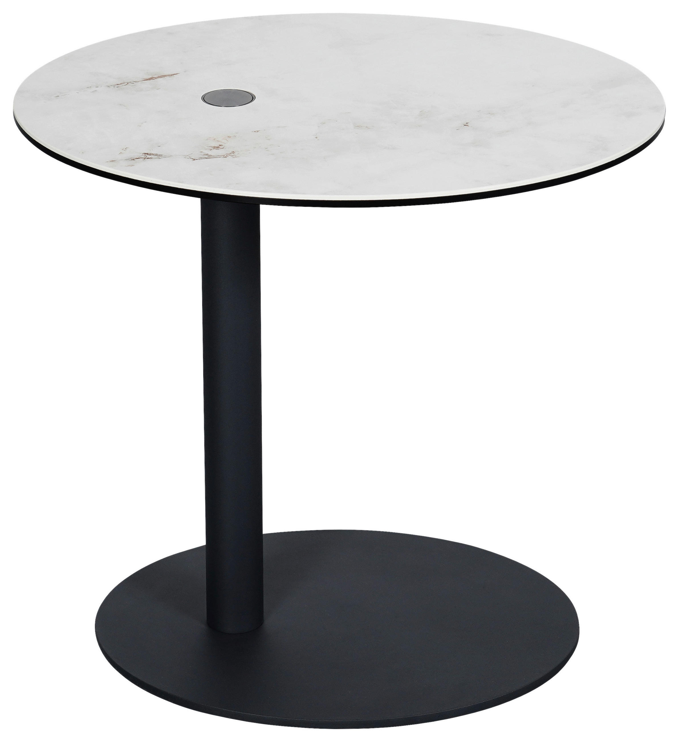 BEISTELLTISCH 48/38/45-57 cm Anthrazit, Weiß oval  - Anthrazit/Weiß, Design, Glas/Keramik (48/38/45-57cm) - Dieter Knoll