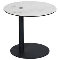 BEISTELLTISCH 48/38/45-57 cm Anthrazit, Weiß oval  - Anthrazit/Weiß, Design, Glas/Keramik (48/38/45-57cm) - Dieter Knoll