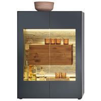 HIGHBOARD Anthrazit  107/148/44 cm  - Eichefarben/Anthrazit, Natur, Glas/Holz (107/148/44cm) - Valnatura
