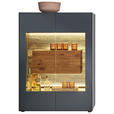 HIGHBOARD Anthrazit 107/148/44 cm - Eichefarben/Anthrazit, Natur, Glas/Holz (107/148/44cm) - Valnatura