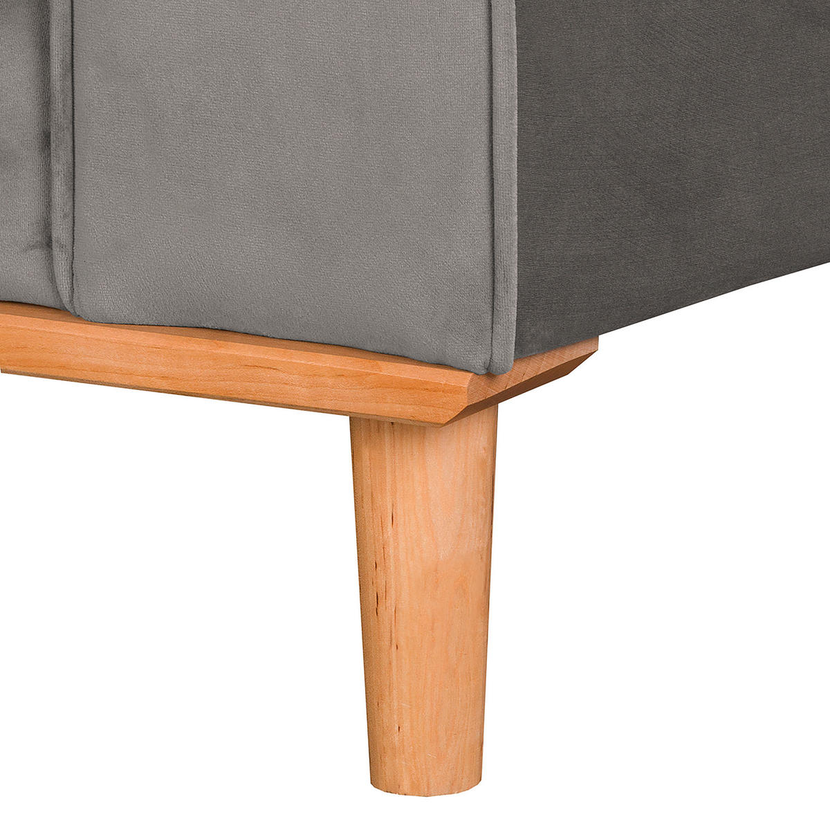 3-SITZER-SOFA in Mikrofaser Grau  - Wengefarben/Grau, Design, Holz/Textil (193/86/87cm) - Livetastic