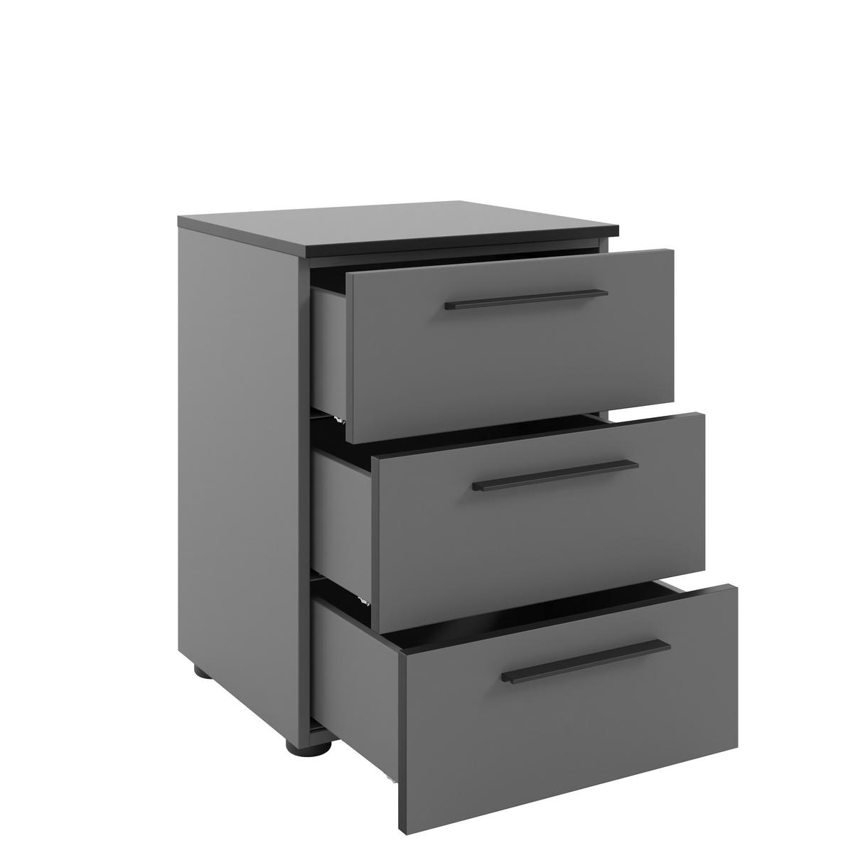 NACHTSCHRANK 45/61,4/40 cm  - Dunkelgrau/Schwarz, MODERN, Holzwerkstoff/Kunststoff (45/61,4/40cm)