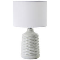 TISCHLEUCHTE - Weiss/Grau, Design, Keramik/Textil (25/42cm) - Brilliant