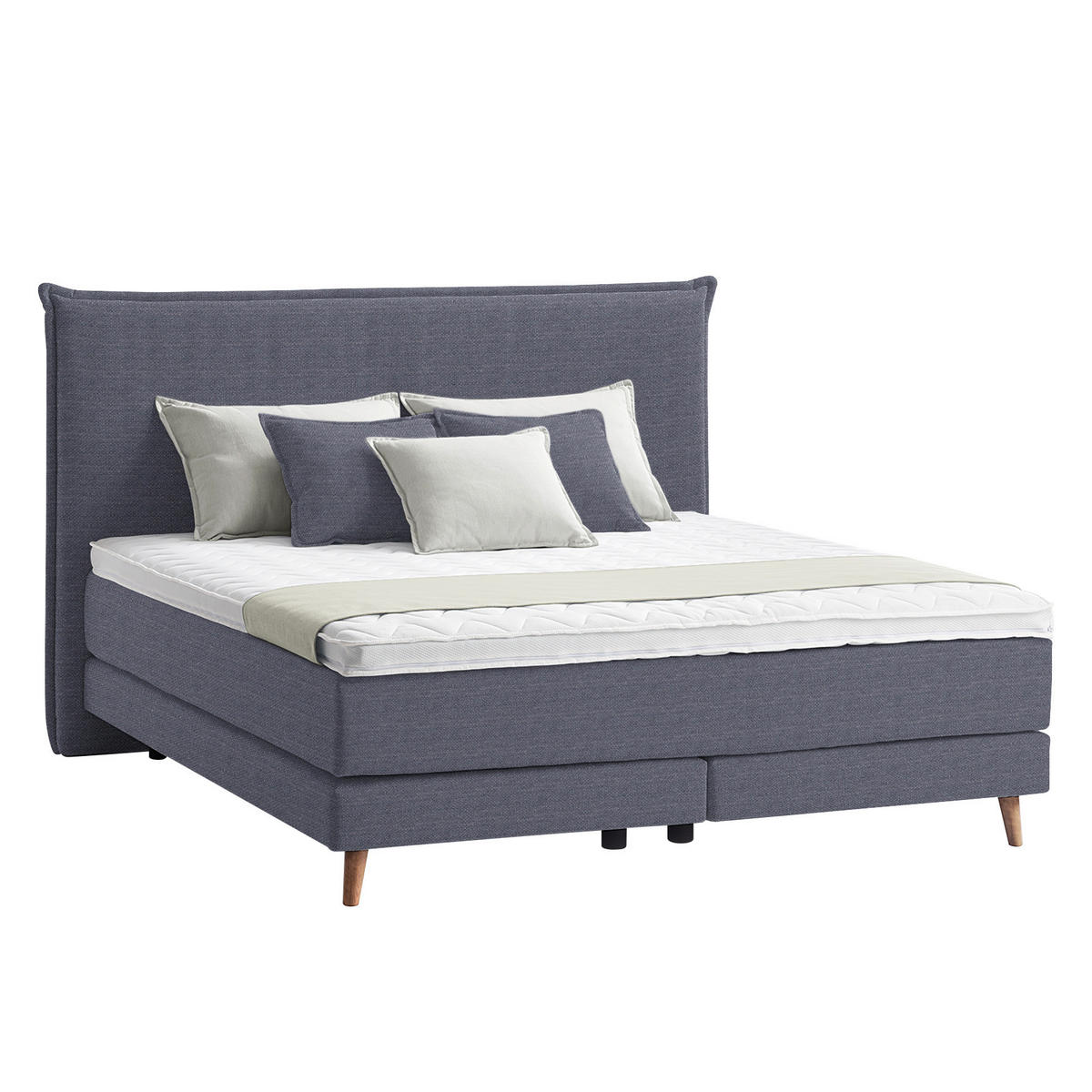 BOXSPRINGBETT 140/200 cm  in Flieder  - Eichefarben/Flieder, Design, Holzwerkstoff/Textil (140/200cm) - home24