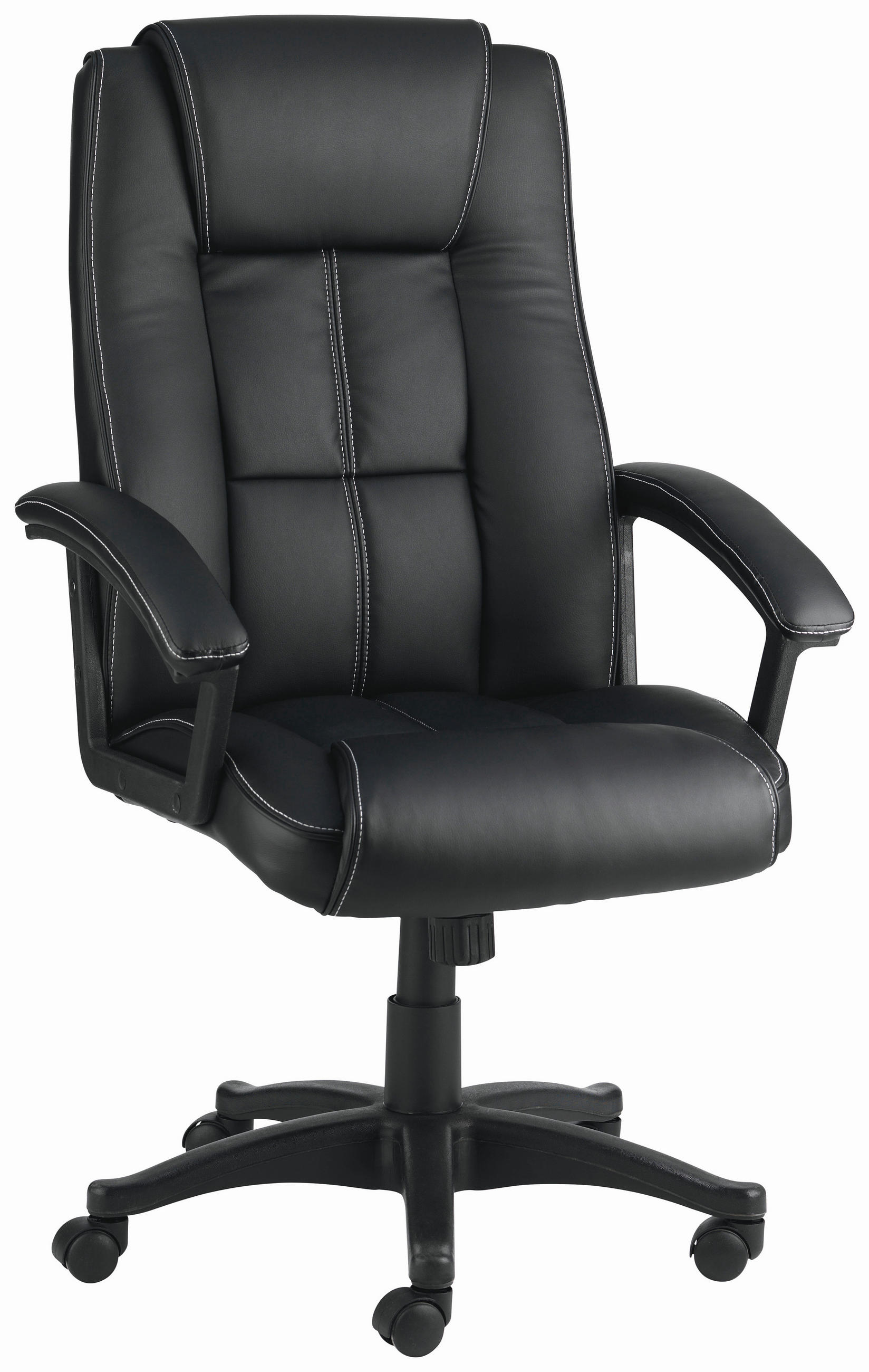 UREDSKA STOLICA  crna  plastika, tekstil  - bijela/crna, Basics, tekstil/plastika (65/105-115/71,50cm)