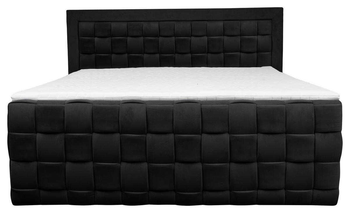 BOXSPRINGBETT 140/200 cm  in Schwarz  - Schwarz, MODERN, Textil (140/200cm) - Livetastic