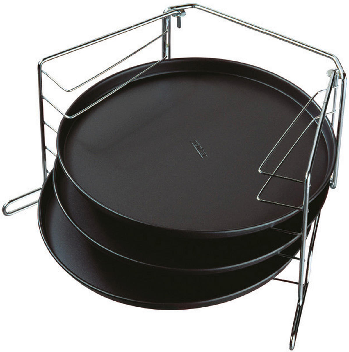 Pizzabackblech-Set, 4-tlg. - Schwarz, Metall (29/1,5cm) - Zenker