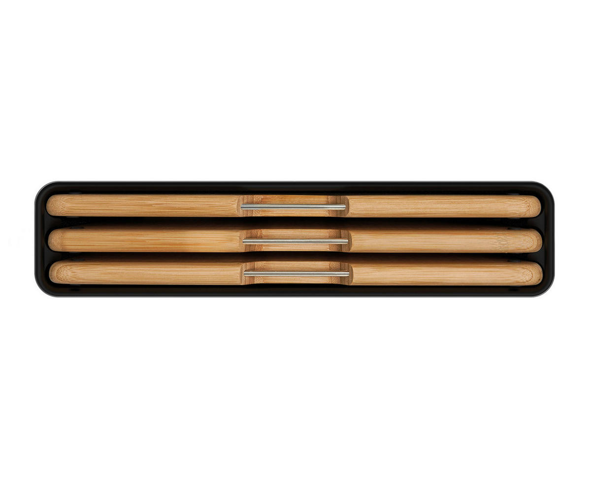 SCHNEIDEBRETT-SET Holz, Metall, Kunststoff Bambus Folio™  - Dunkelgrau, Basics, Holz/Kunststoff (38/8,5/28,7cm) - Joseph Joseph