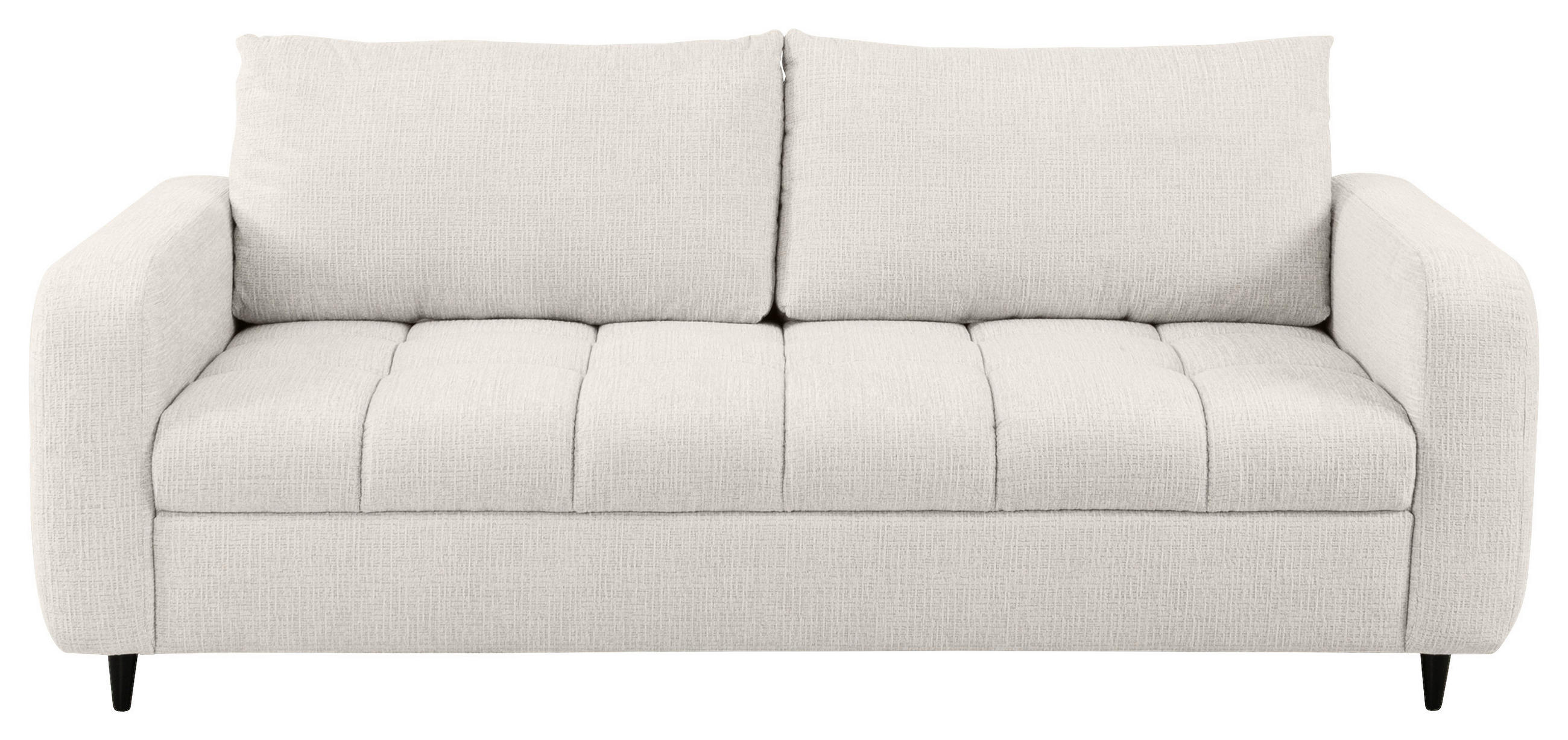 2,5-SITZER Flachgewebe Perlmutt  - Perlmutt/Schwarz, Design, Holz/Textil (209/88/101cm) - Lomoco