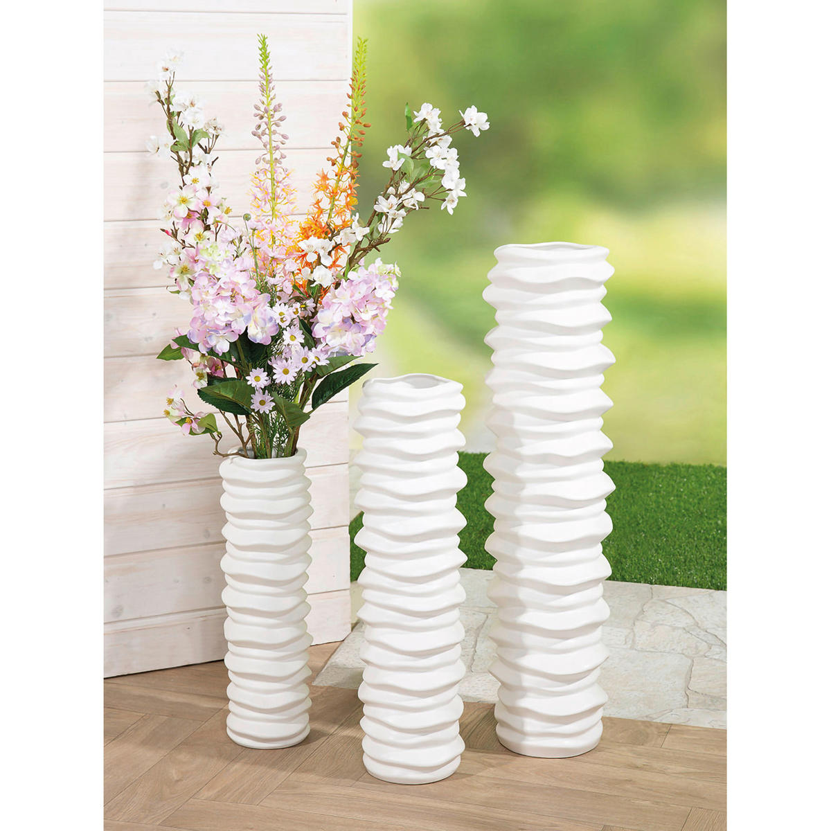 BODENVASE  - Weiss, Basics, Keramik (20/78cm)