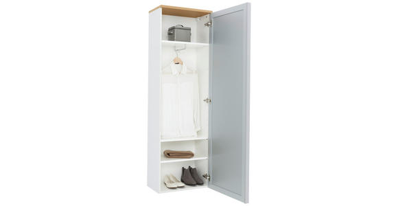 GARDEROBENSCHRANK 54/170/31 cm - Eichefarben/Silberfarben, Design, Glas/Holz (54/170/31cm) - Novel