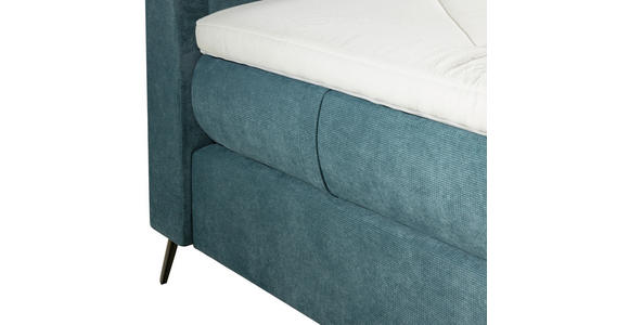 BOXSPRINGBETT 160/200 cm in Petrol - Petrol/Schwarz, Design, Textil/Metall (160/200cm) - Esposa
