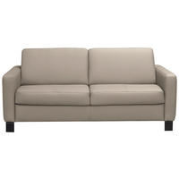 SCHLAFSOFA in Textil, Leder Greige  - Greige/Schwarz, Konventionell, Leder/Textil (190/87/100cm) - Celina Home