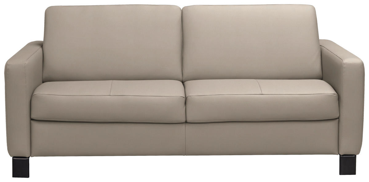 SCHLAFSOFA in Textil, Leder Greige  - Greige/Schwarz, Konventionell, Leder/Textil (190/87/100cm) - Celina Home