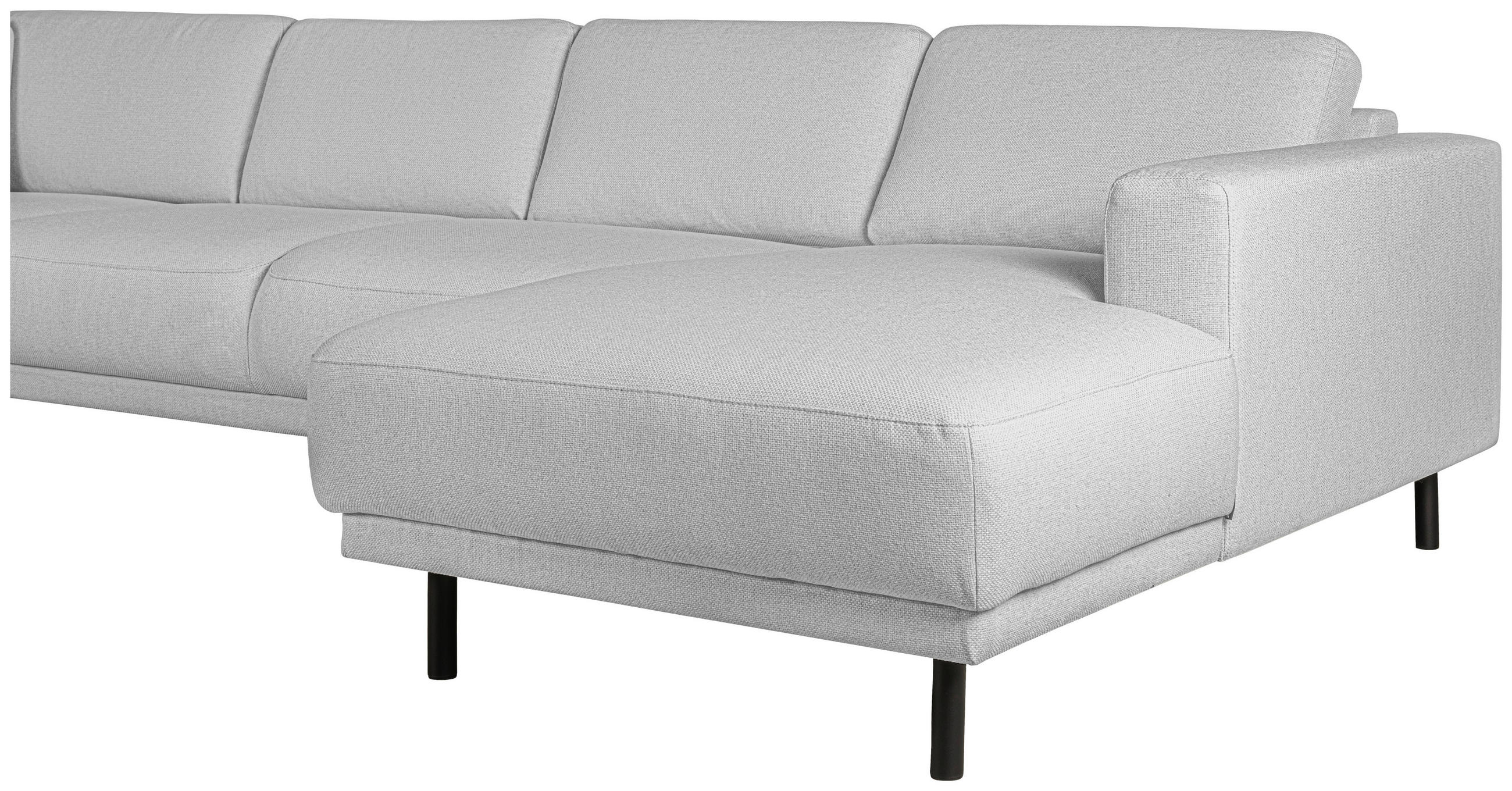 SOFFA i flatväv ljusgrå  - ljusgrå/svart, Design, metall/trä (310/78/197cm) - Pure Home Comfort