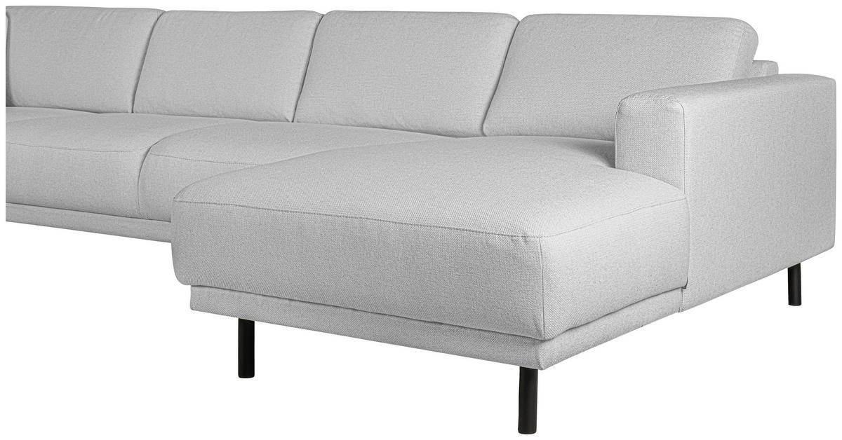 SOFFA i flatväv ljusgrå  - ljusgrå/svart, Design, metall/trä (310/78/197cm) - Pure Home Comfort