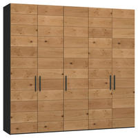 DREHTÜRENSCHRANK 253/220/59 cm,  in Schwarz, Wildeiche, 5-türig  - Wildeiche/Titanfarben, Design, Holz/Holzwerkstoff (253/220/59cm) - Jutzler
