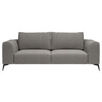 3-SITS SOFFA i flockad mörkgrå  - mörkgrå/svart, Design, metall/trä (246/87/88cm) - MID.YOU