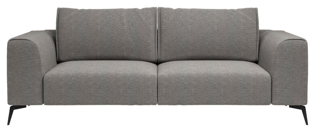 3-SITS SOFFA i flockad mörkgrå  - mörkgrå/svart, Design, metall/trä (246/87/88cm) - MID.YOU