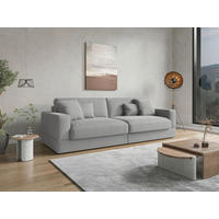 BIGSOFA FABIO E Flachgewebe Grau  - Schwarz/Grau, MODERN, Kunststoff/Textil (264/87/108cm) - Sit & More