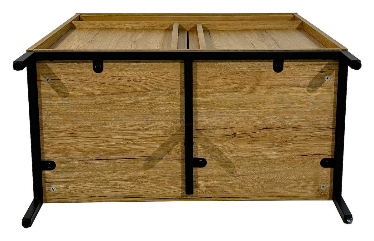 KOMMODE WABI  in 80/101/40 cm  - Eichefarben/Schwarz, Design, Holz/Holzwerkstoff (80/101/40cm) - Xora
