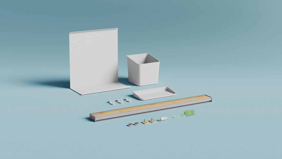KÜCHEN-ORGANIZER-SET - Braun/Weiß, Basics, Holz/Kunststoff (60/34/15cm) - Tesa