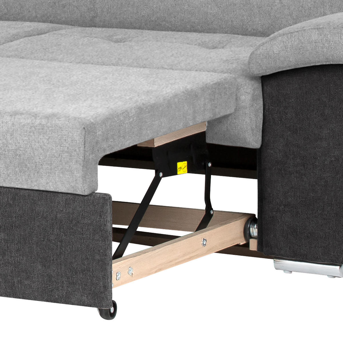 ECKSOFA in Mikrofaser Schwarz, Silberfarben  216/262 cm  - Chromfarben/Silberfarben, Design, Textil/Metall (216/262cm) - Livetastic