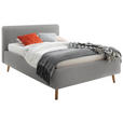 POLSTERBETT 140/200 cm,  in Grau, Lattenrost, Bettkasten,  - Eichefarben/Birkefarben, Design, Holz/Textil (140/200cm) - Xora