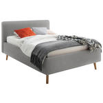 POLSTERBETT 140/200 cm,  in Grau,  - Eichefarben/Grau, Design, Holz/Textil (140/200cm) - Xora