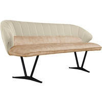 SITTBÄNK i metall, textil beige  - beige/svart, Design, metall/textil (182/84,5/75cm) - Novel
