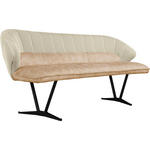 SITZBANK 182/84,5/75 cm  in Beige  - Beige/Schwarz, Design, Textil/Metall (182/84,5/75cm) - Novel