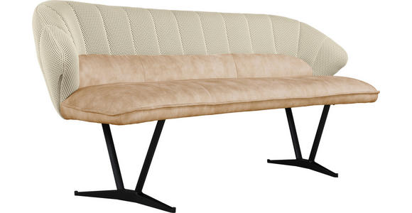 SITZBANK 182/84,5/75 cm  in Beige  - Beige/Schwarz, Design, Textil/Metall (182/84,5/75cm) - Novel