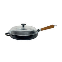 BRATPFANNE  - Transparent/Schwarz, Basics, Glas/Holz (56/28/13cm)